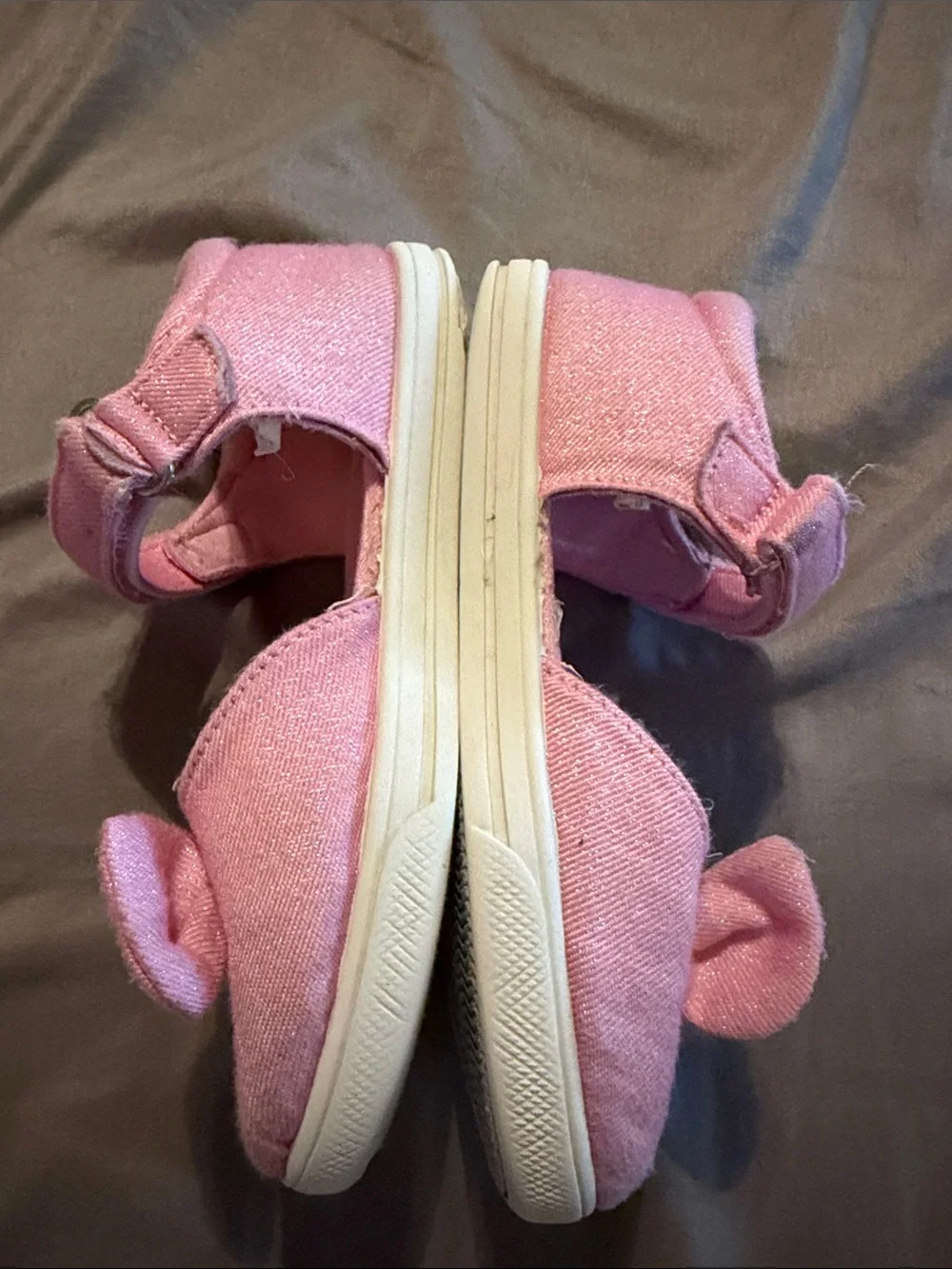 Sugar Pink Bow Mary Jane Canvas Shoes